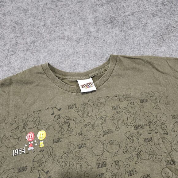VTG Y2K 2000s M&Ms World Candy Mens Size XL History Years Graphic T Shirt - Picture 5 of 10